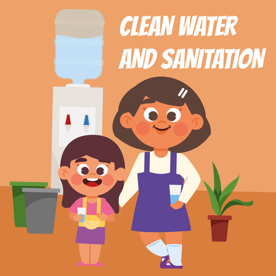 Clean water and sanitation puzzle (SDGs 6)